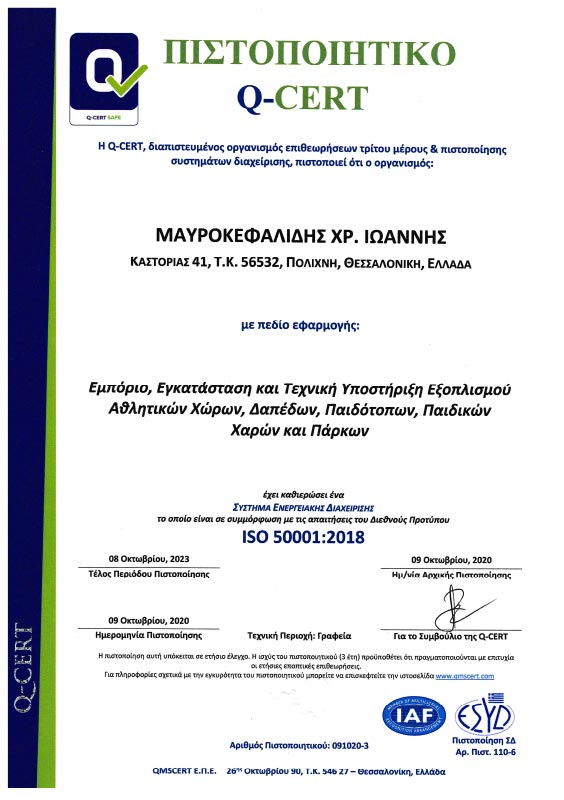 ISO Certificate 50001:2018