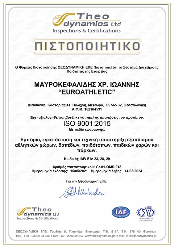 ISO certificate 9001:2015
